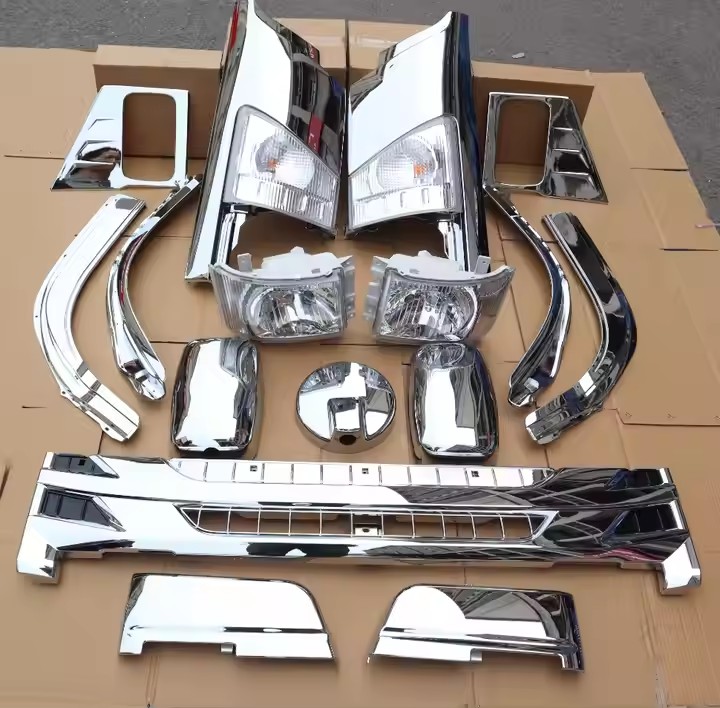 High Quality Chromed Truck Body Part Body KitHeadlight Wheel Eyebrow Grill Rear View Mirror Turn Headlamp Included for Isuzu NPR